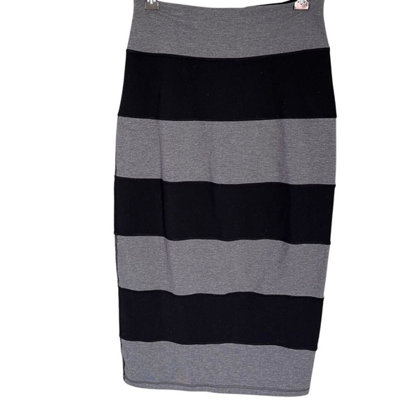 Lululemon Athletica Heathered Gray Slate Black Stretch Striped Luon Over Skirt 6 - Picture 1 of 12